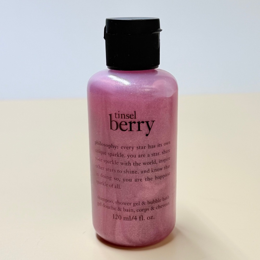 Philosophy Tinsel Berry 3-in-1 Shampoo Shower Gel Bubble Bath 4oz New Seale